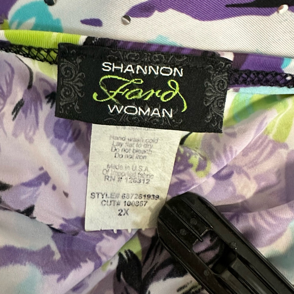 Shannon Ford Woman Y2K Vintage Tag Floral Top Size 2X Purple Blue - Picture 4 of 10